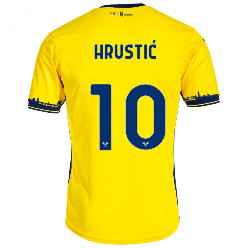 Hombre Camiseta Ajdin Hrustic #10 Amarillo 2ª Equipación 2023/24 La Camisa México