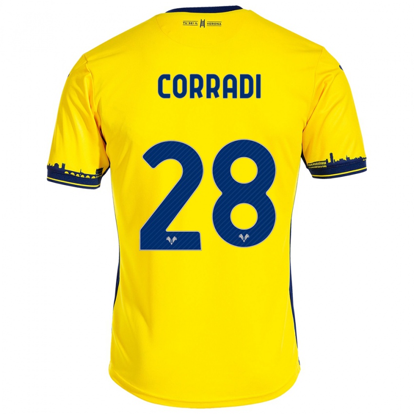 Hombre Camiseta Christian Corradi #28 Amarillo 2ª Equipación 2023/24 La Camisa México