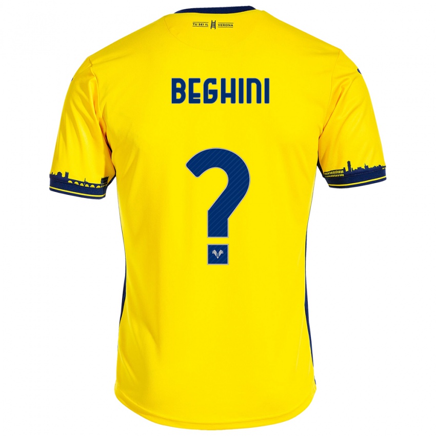 Hombre Camiseta Alessandro Beghini #0 Amarillo 2ª Equipación 2023/24 La Camisa México