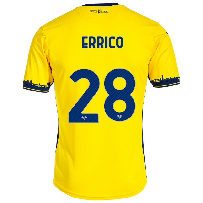 Hombre Camiseta Emma Raffaella Errico #28 Amarillo 2ª Equipación 2023/24 La Camisa México