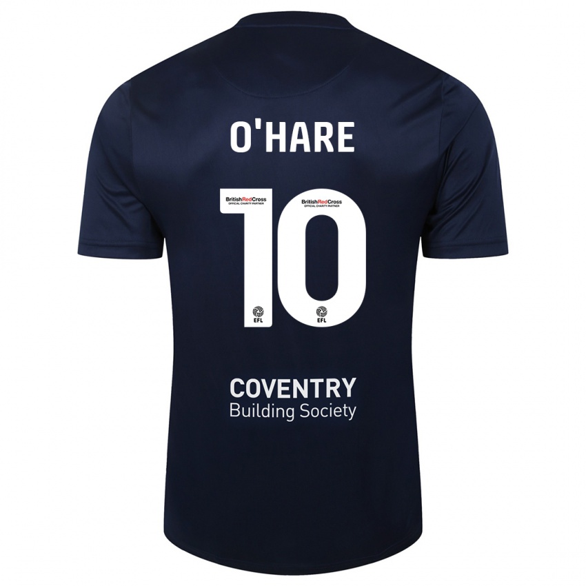 Hombre Camiseta Callum O'hare #10 Rojo Azul Marino 2ª Equipación 2023/24 La Camisa México