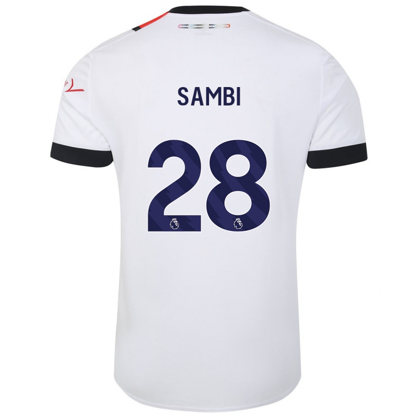Hombre Camiseta Albert Sambi Lokonga #28 Blanco 2ª Equipación 2023/24 La Camisa México