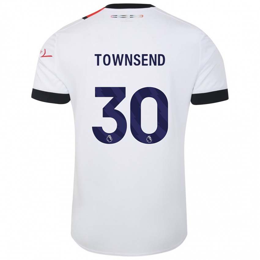 Hombre Camiseta Andros Townsend #30 Blanco 2ª Equipación 2023/24 La Camisa México