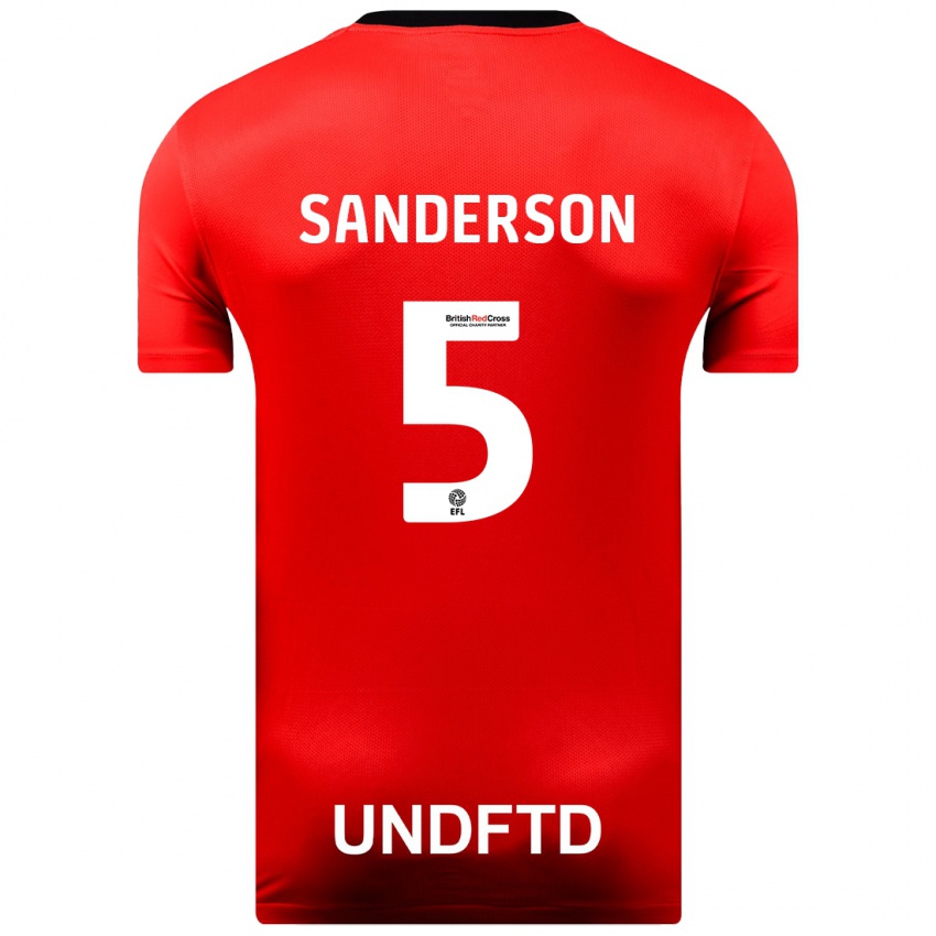 Hombre Camiseta Dion Sanderson #5 Rojo 2ª Equipación 2023/24 La Camisa México