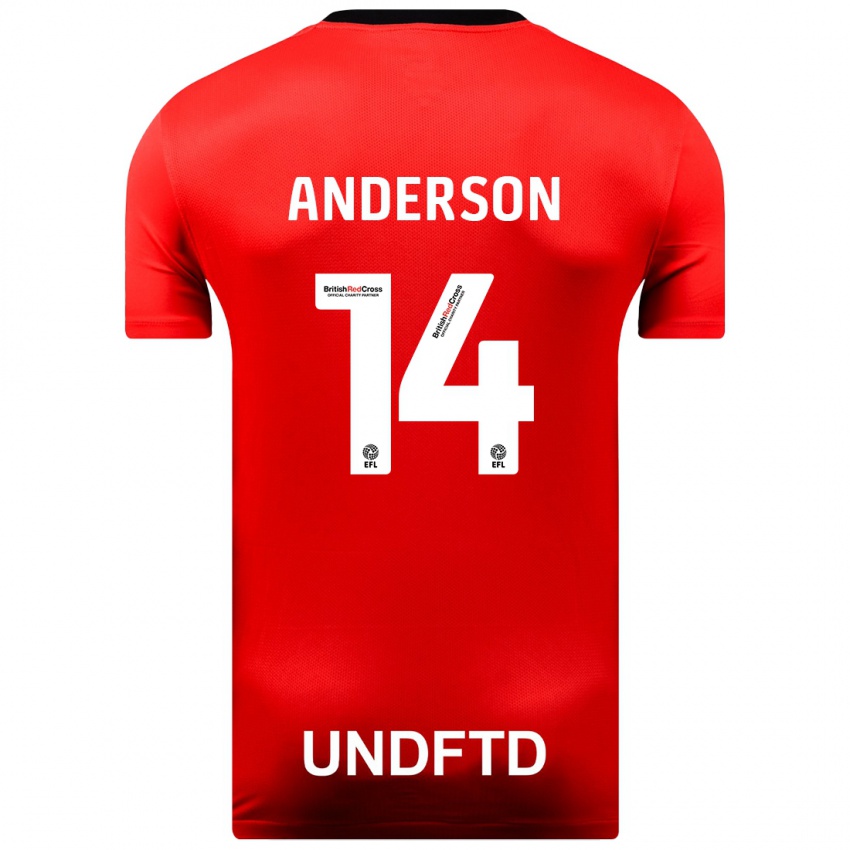 Hombre Camiseta Keshi Anderson #14 Rojo 2ª Equipación 2023/24 La Camisa México