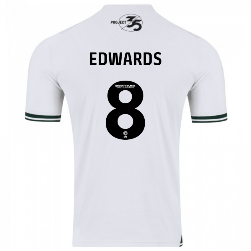 Hombre Camiseta Joe Edwards #8 Blanco 2ª Equipación 2023/24 La Camisa México