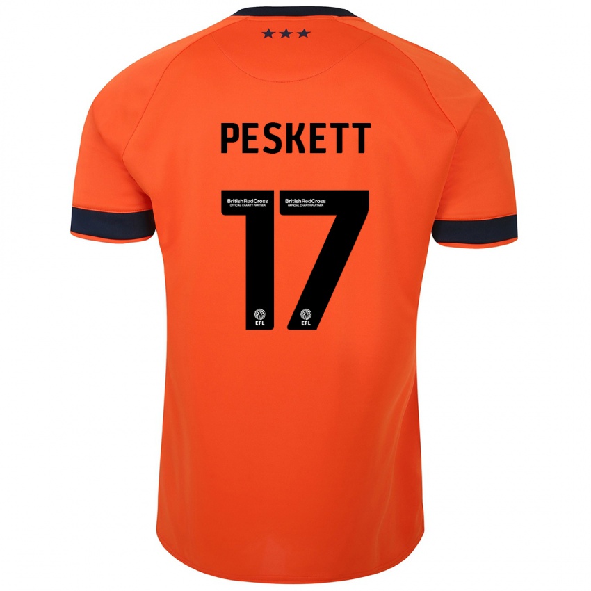 Hombre Camiseta Sophie Peskett #17 Naranja 2ª Equipación 2023/24 La Camisa México