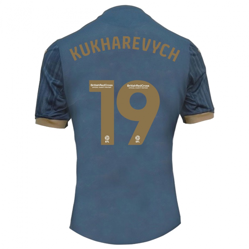 Hombre Camiseta Mykola Kukharevych #19 Verde Azulado Oscuro 2ª Equipación 2023/24 La Camisa México