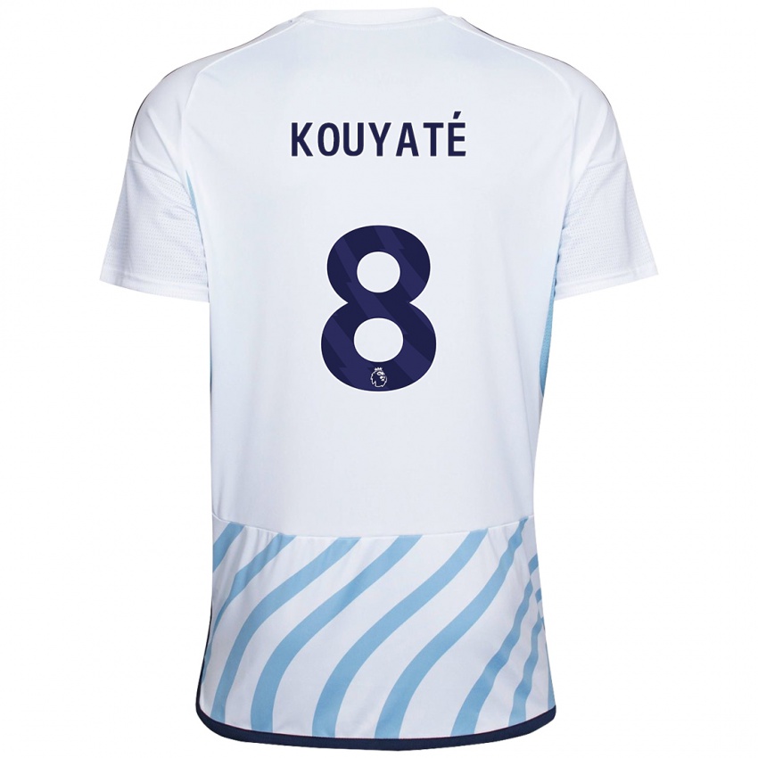 Hombre Camiseta Cheikhou Kouyate #8 Blanco Azul 2ª Equipación 2023/24 La Camisa México