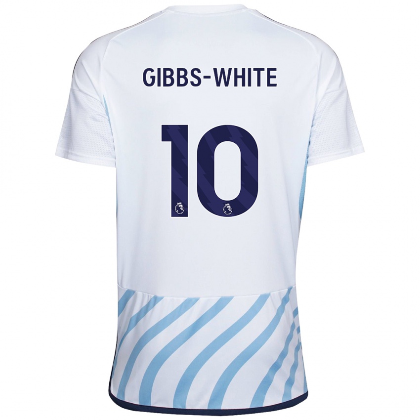 Hombre Camiseta Morgan Gibbs-White #10 Blanco Azul 2ª Equipación 2023/24 La Camisa México