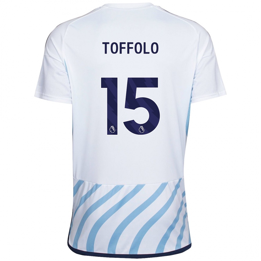 Hombre Camiseta Harry Toffolo #15 Blanco Azul 2ª Equipación 2023/24 La Camisa México