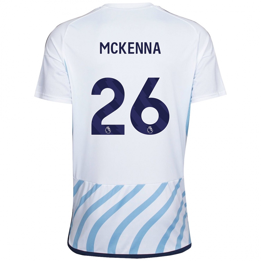 Hombre Camiseta Scott Mckenna #26 Blanco Azul 2ª Equipación 2023/24 La Camisa México