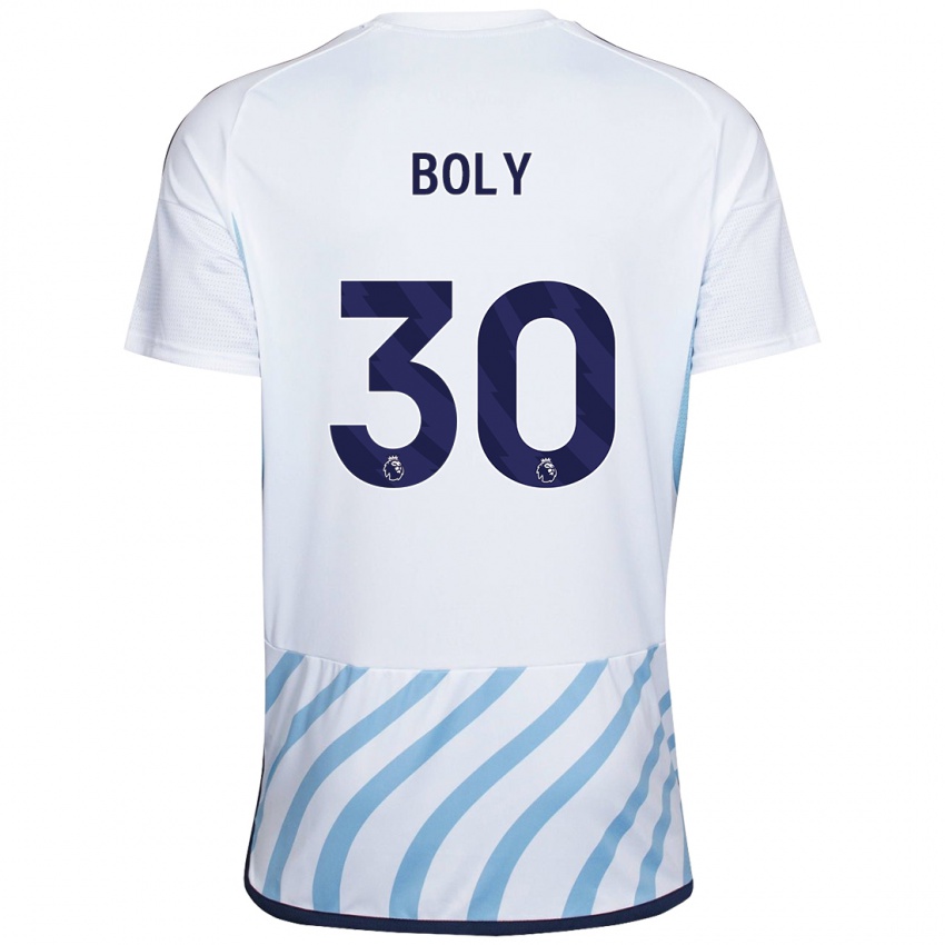 Hombre Camiseta Willy Boly #30 Blanco Azul 2ª Equipación 2023/24 La Camisa México