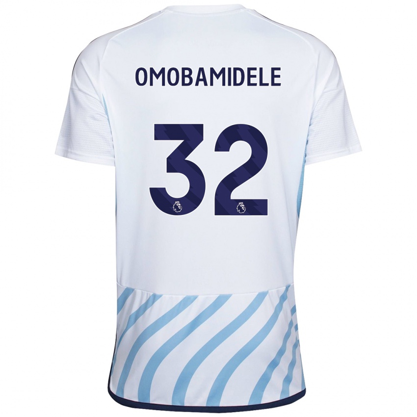 Hombre Camiseta Andrew Omobamidele #32 Blanco Azul 2ª Equipación 2023/24 La Camisa México