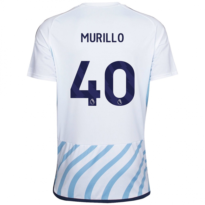 Hombre Camiseta Murillo #40 Blanco Azul 2ª Equipación 2023/24 La Camisa México