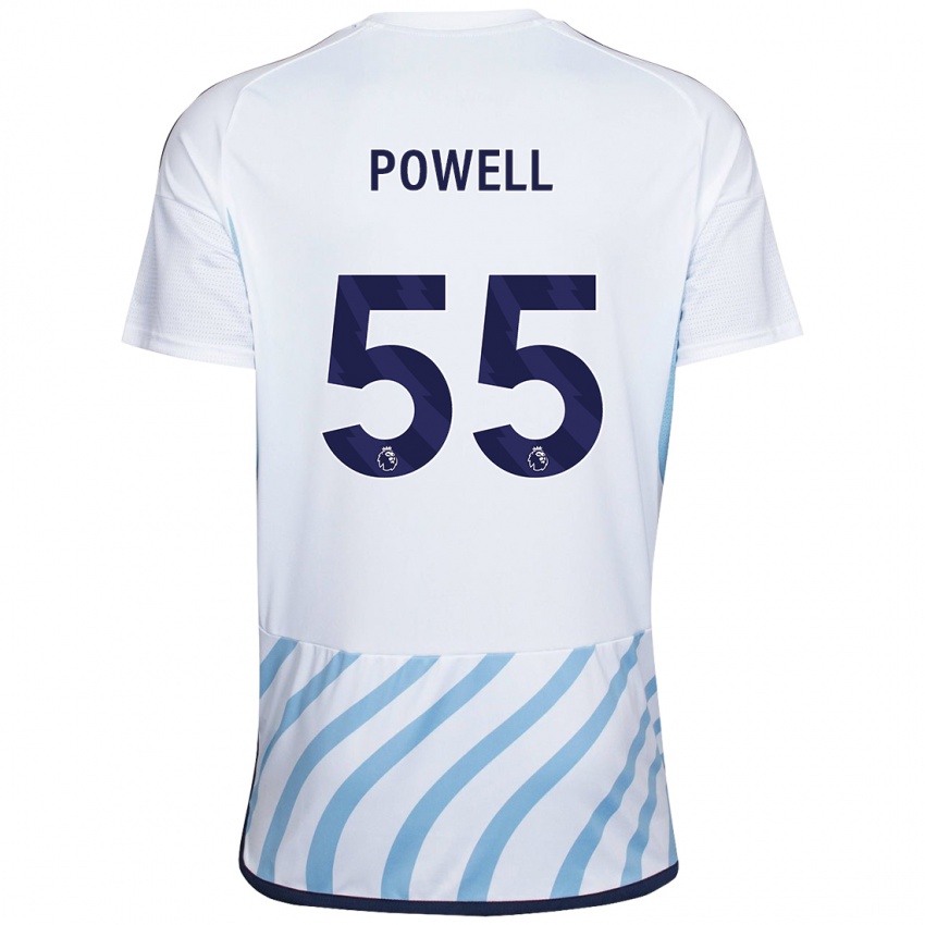 Hombre Camiseta Josh Powell #55 Blanco Azul 2ª Equipación 2023/24 La Camisa México