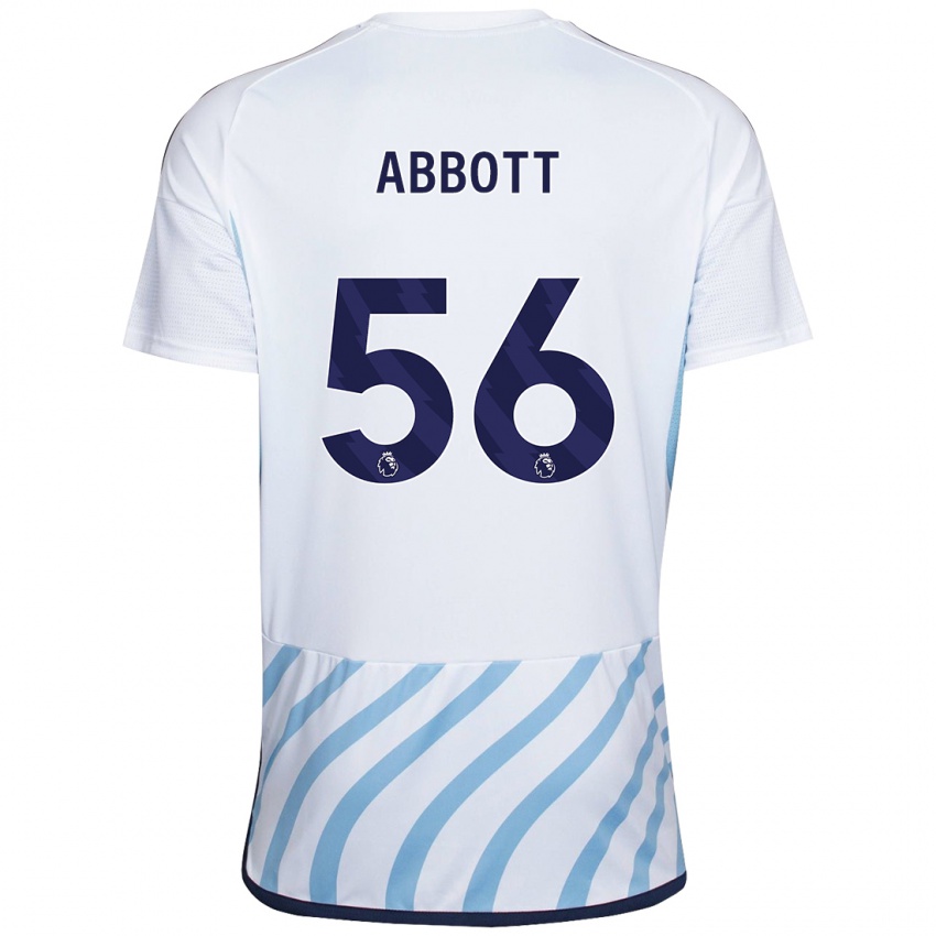 Hombre Camiseta Zach Abbott #56 Blanco Azul 2ª Equipación 2023/24 La Camisa México