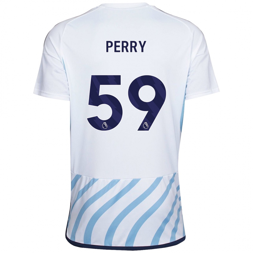 Hombre Camiseta Ben Perry #59 Blanco Azul 2ª Equipación 2023/24 La Camisa México