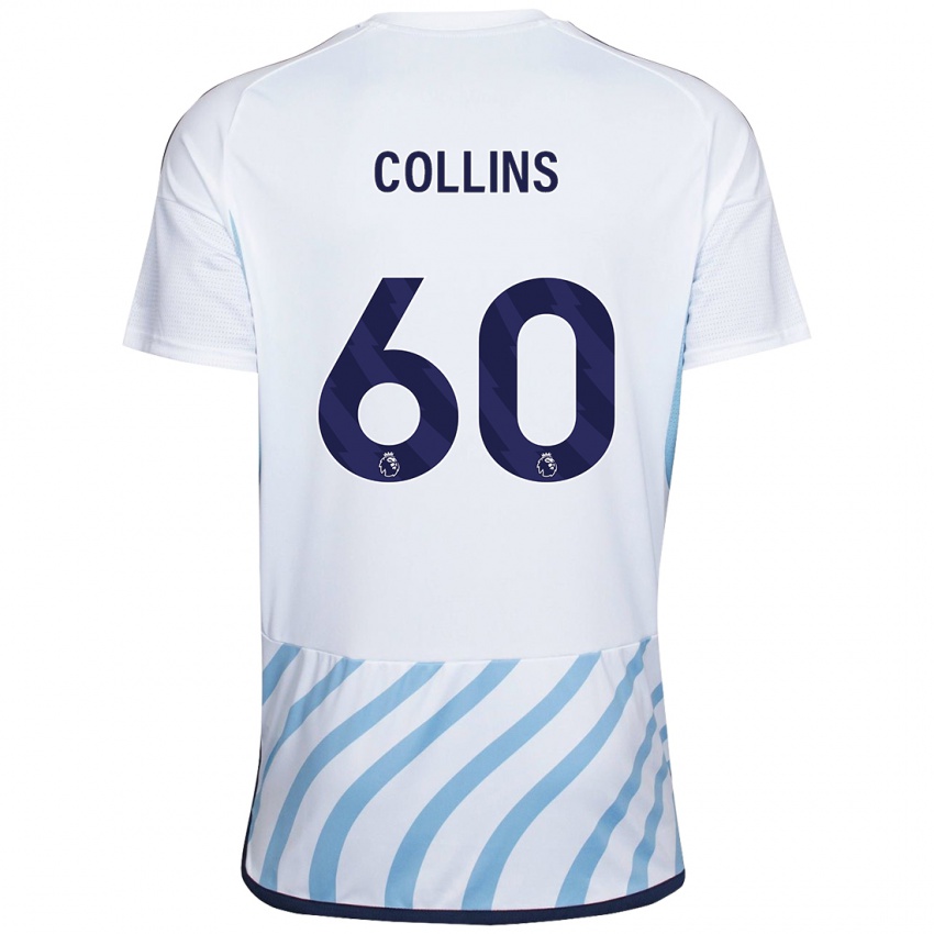 Hombre Camiseta Sam Collins #60 Blanco Azul 2ª Equipación 2023/24 La Camisa México