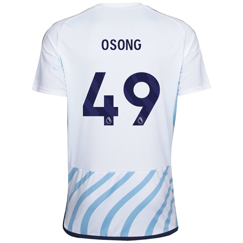 Hombre Camiseta Detlef Esapa Osong #49 Blanco Azul 2ª Equipación 2023/24 La Camisa México