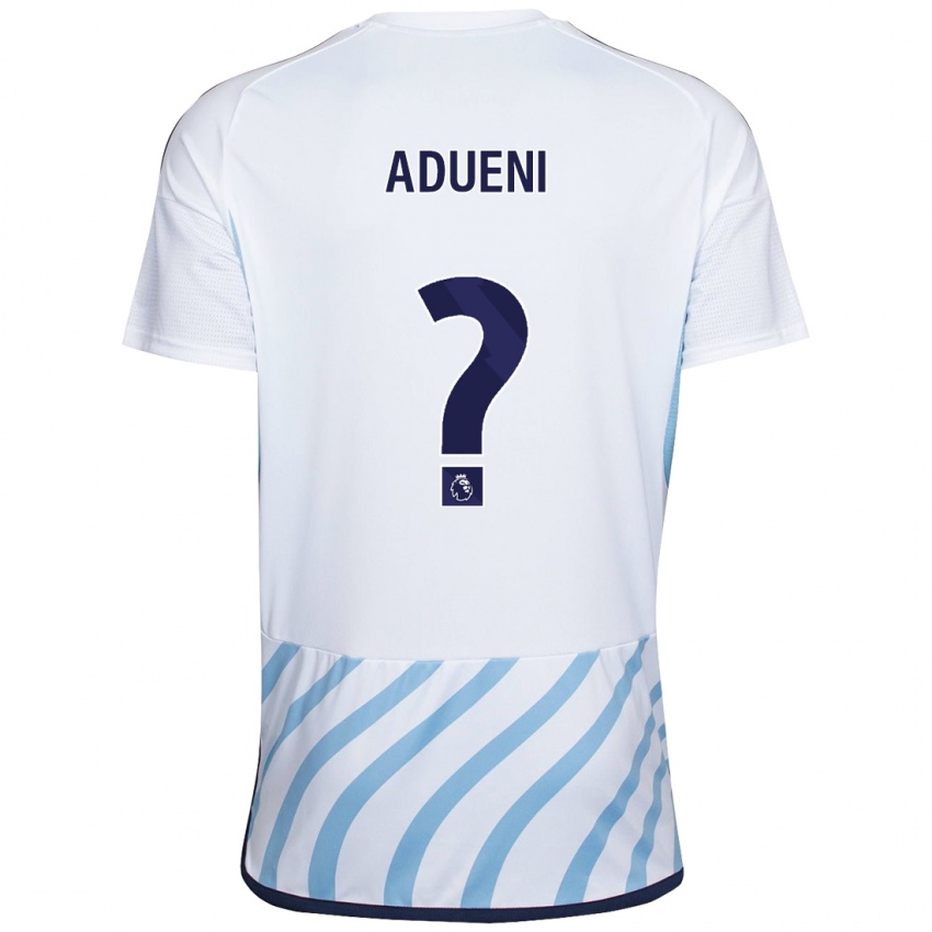 Hombre Camiseta Kevin Adueni #0 Blanco Azul 2ª Equipación 2023/24 La Camisa México