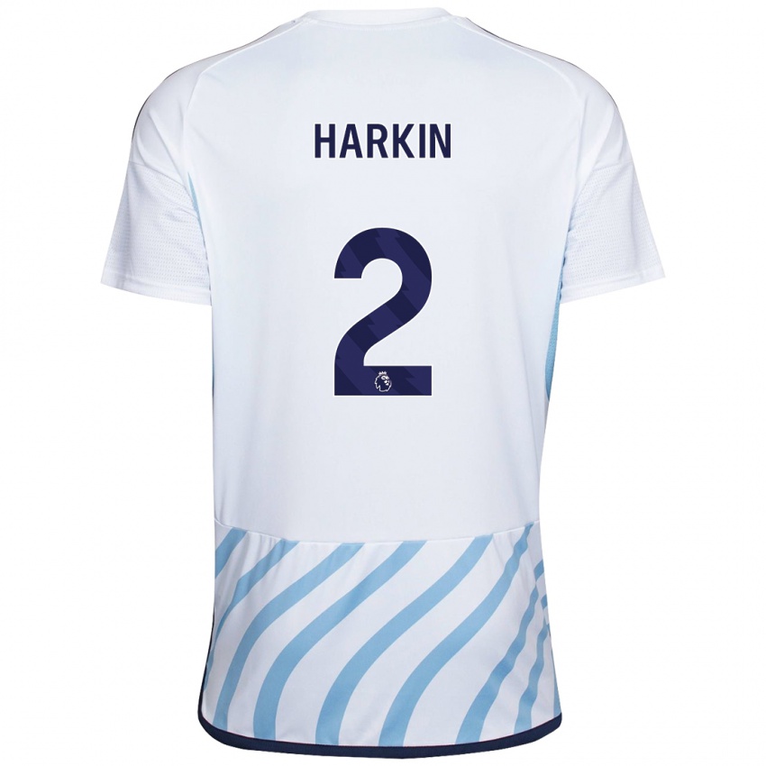 Hombre Camiseta Lyndsey Harkin #2 Blanco Azul 2ª Equipación 2023/24 La Camisa México