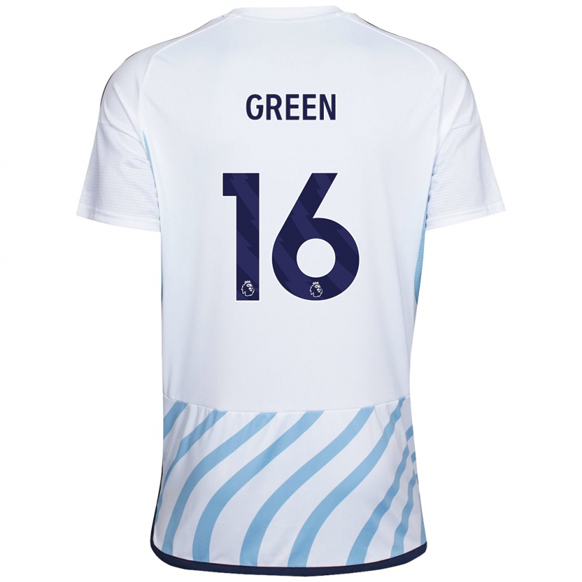 Hombre Camiseta Mollie Green #16 Blanco Azul 2ª Equipación 2023/24 La Camisa México