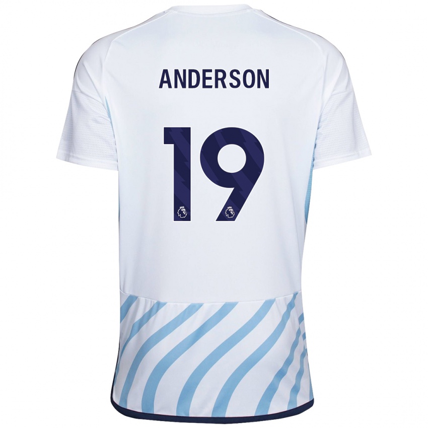 Hombre Camiseta Becky Anderson #19 Blanco Azul 2ª Equipación 2023/24 La Camisa México