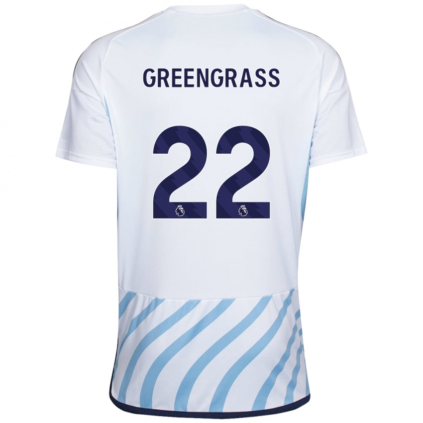 Hombre Camiseta Charlotte Greengrass #22 Blanco Azul 2ª Equipación 2023/24 La Camisa México