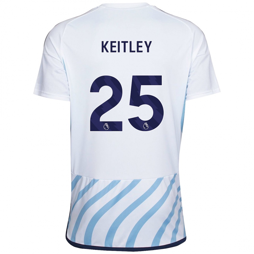 Hombre Camiseta Alice Keitley #25 Blanco Azul 2ª Equipación 2023/24 La Camisa México