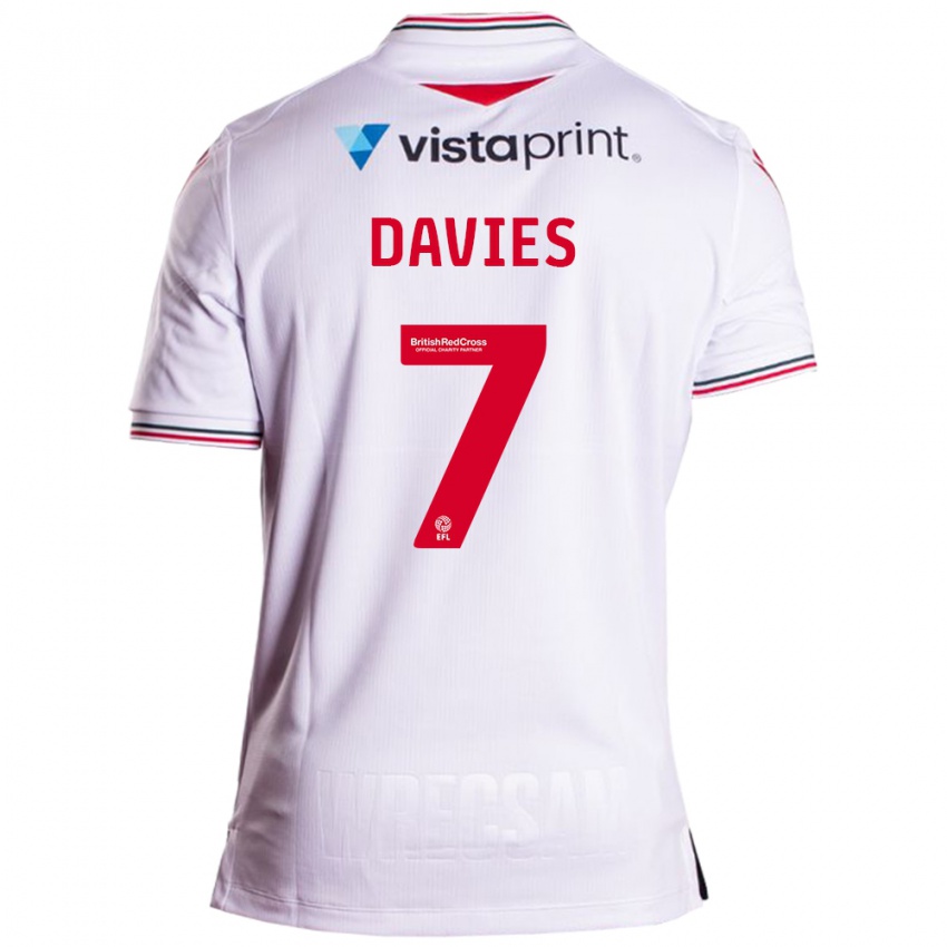 Hombre Camiseta Jordan Davies #7 Blanco 2ª Equipación 2023/24 La Camisa México