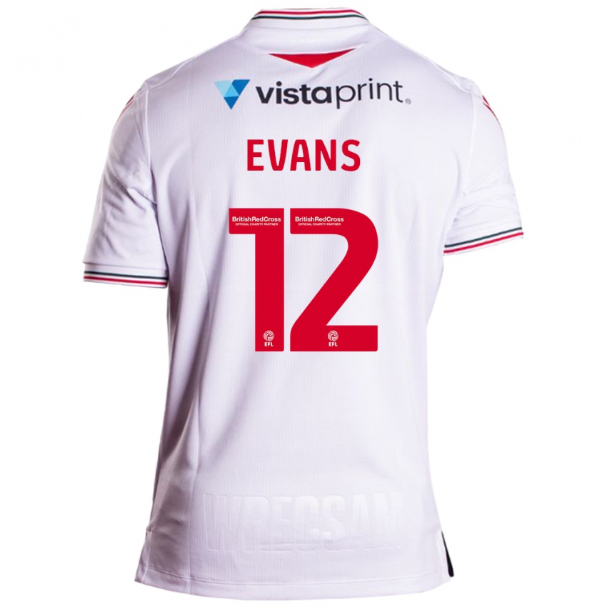 Hombre Camiseta George Evans #12 Blanco 2ª Equipación 2023/24 La Camisa México