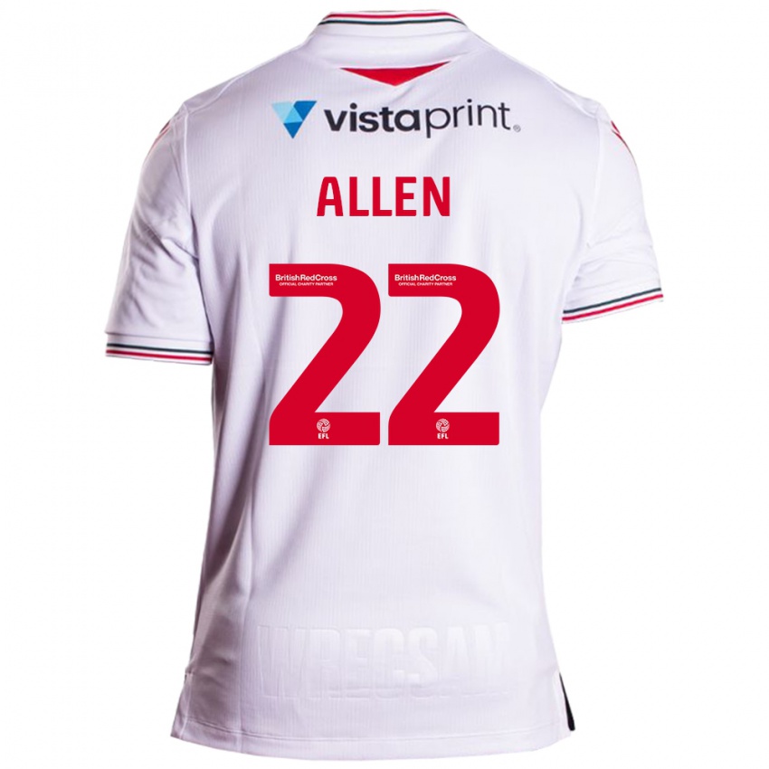 Hombre Camiseta Keren Allen #22 Blanco 2ª Equipación 2023/24 La Camisa México