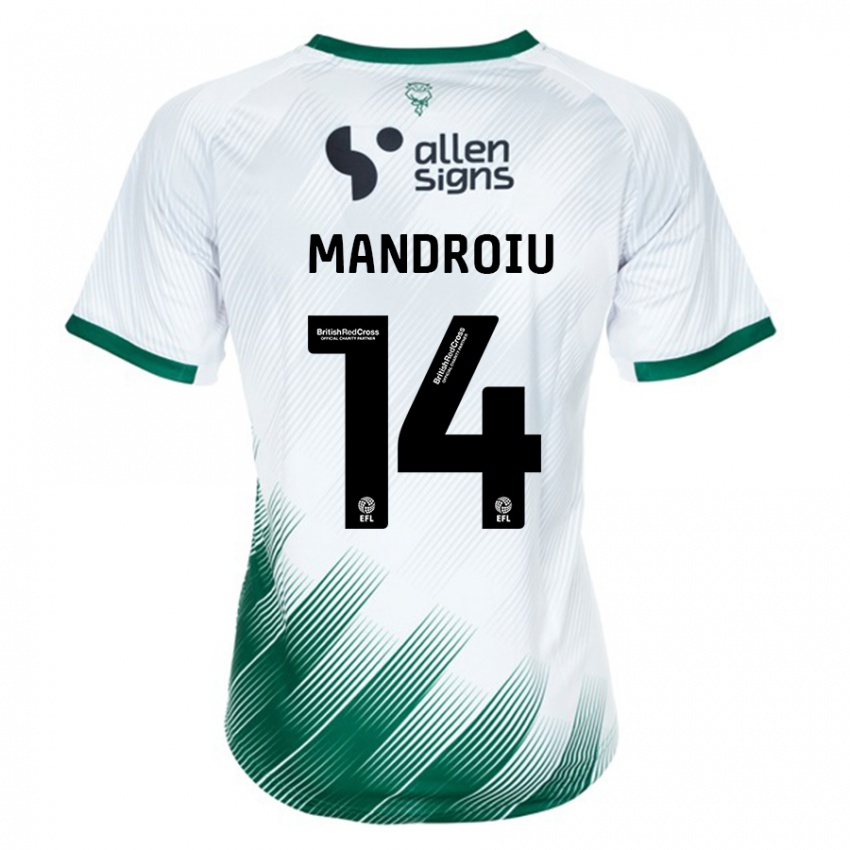 Hombre Camiseta Daniel Mandroiu #14 Blanco 2ª Equipación 2023/24 La Camisa México