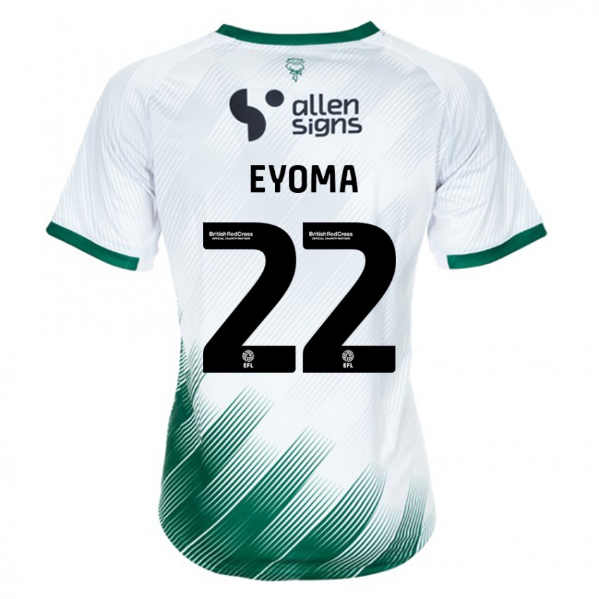 Hombre Camiseta Timothy Eyoma #22 Blanco 2ª Equipación 2023/24 La Camisa México