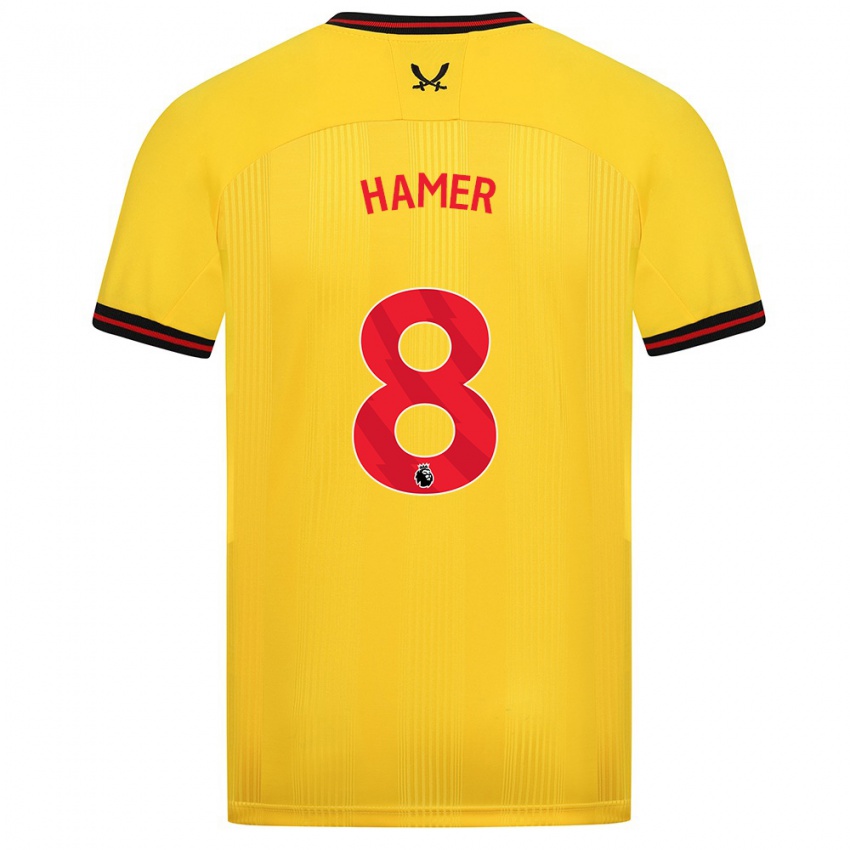 Hombre Camiseta Gustavo Hamer #8 Amarillo 2ª Equipación 2023/24 La Camisa México