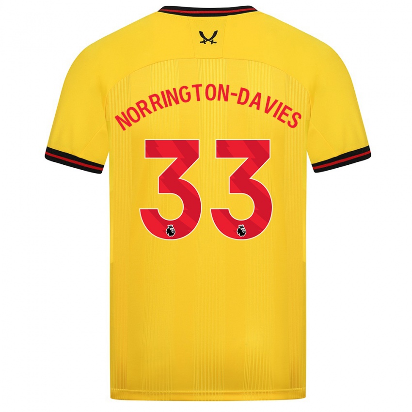 Hombre Camiseta Rhys Norrington-Davies #33 Amarillo 2ª Equipación 2023/24 La Camisa México