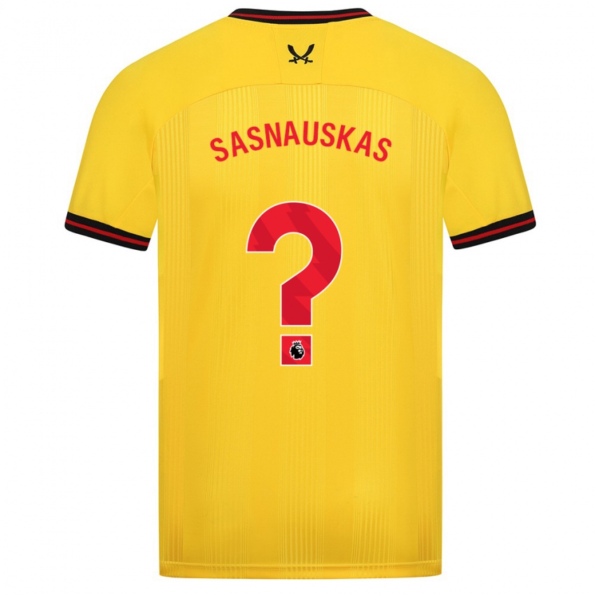 Hombre Camiseta Dovydas Sasnauskas #0 Amarillo 2ª Equipación 2023/24 La Camisa México