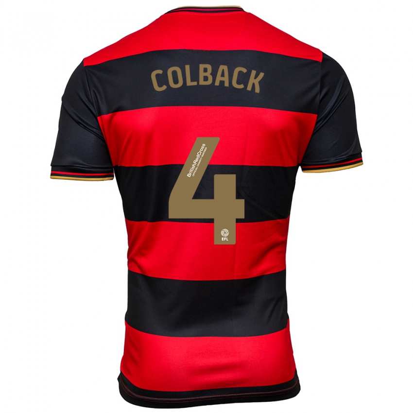 Hombre Camiseta Jack Colback #4 Negro Rojo 2ª Equipación 2023/24 La Camisa México