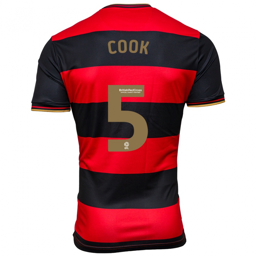 Hombre Camiseta Steve Cook #5 Negro Rojo 2ª Equipación 2023/24 La Camisa México