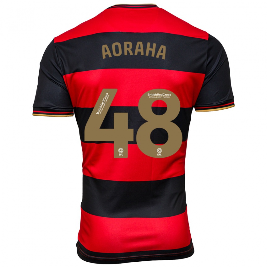 Hombre Camiseta Alexander Aoraha #48 Negro Rojo 2ª Equipación 2023/24 La Camisa México