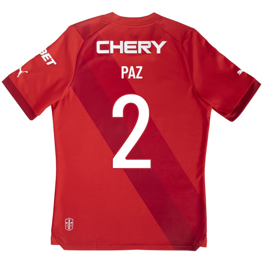 Hombre Camiseta Nehuen Paz #2 Rojo 2ª Equipación 2023/24 La Camisa México