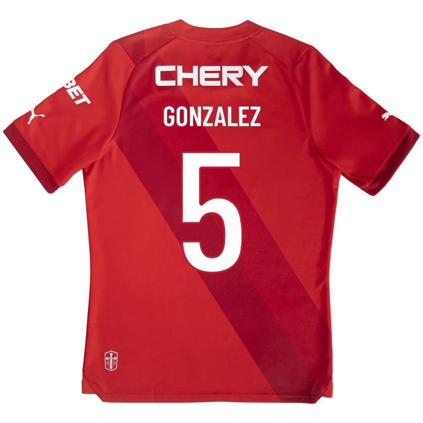 Hombre Camiseta Daniel González #5 Rojo 2ª Equipación 2023/24 La Camisa México