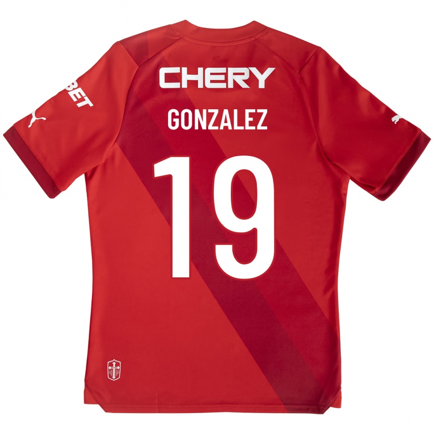 Hombre Camiseta Bryan González #19 Rojo 2ª Equipación 2023/24 La Camisa México