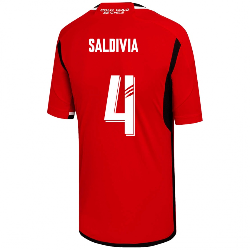 Hombre Camiseta Alan Saldivia #4 Rojo 2ª Equipación 2023/24 La Camisa México