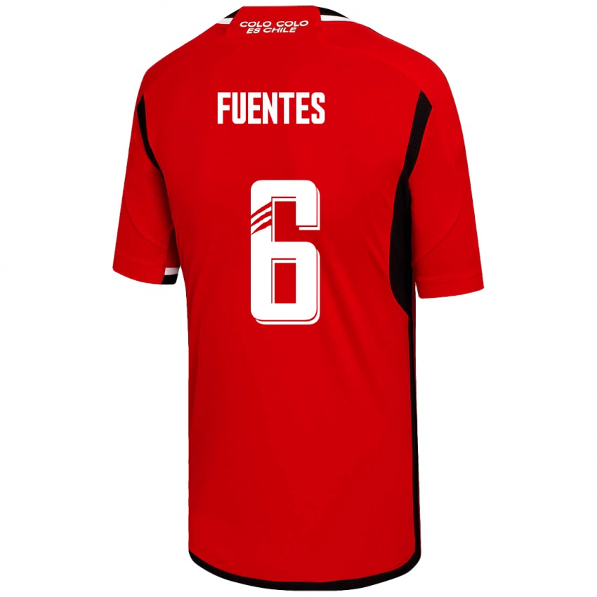 Hombre Camiseta César Fuentes #6 Rojo 2ª Equipación 2023/24 La Camisa México