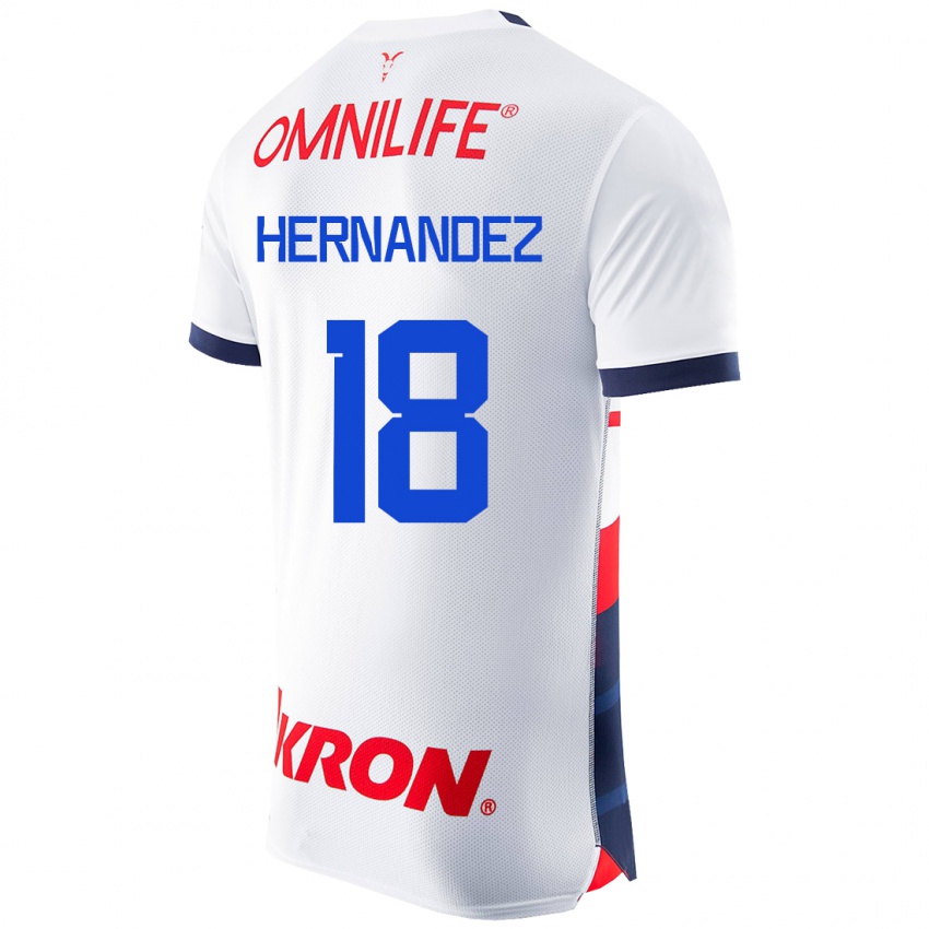 Hombre Camiseta Montserrat Hernández #18 Blanco 2ª Equipación 2023/24 La Camisa México