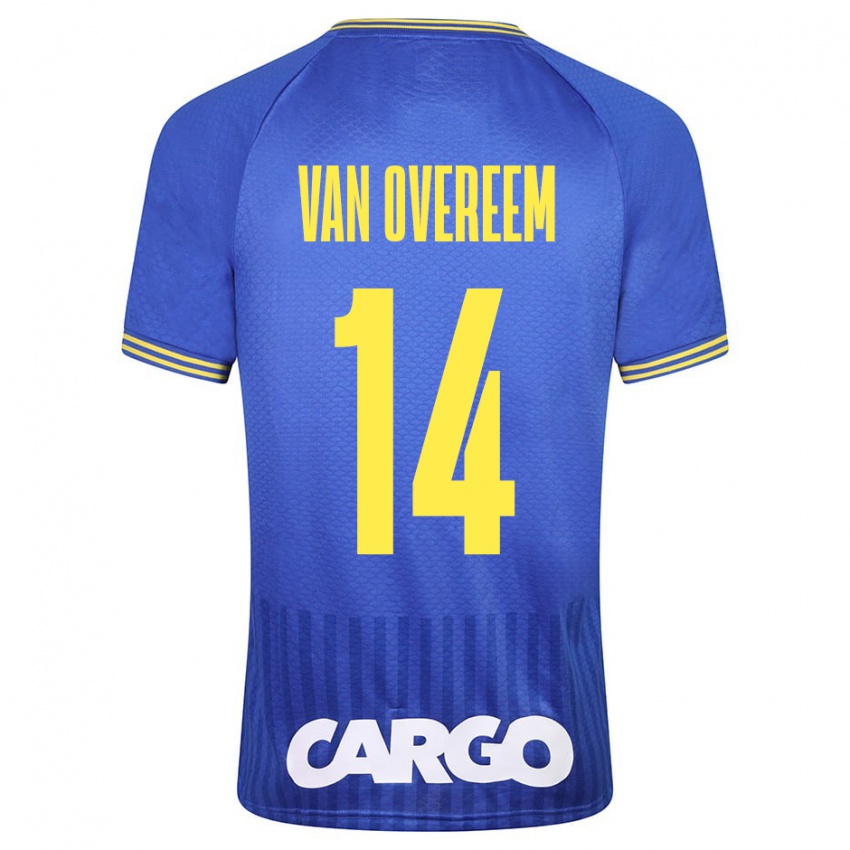 Hombre Camiseta Joris Van Overeem #14 Azul 2ª Equipación 2023/24 La Camisa México