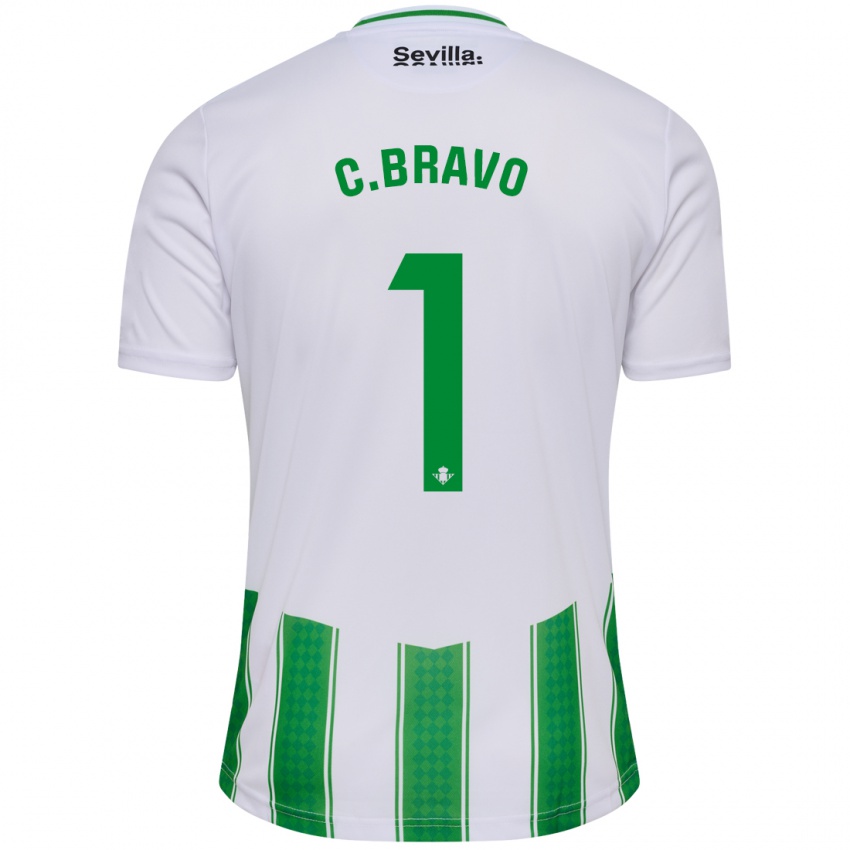 Mujer Camiseta Claudio Bravo #1 Blanco 1ª Equipación 2023/24 La Camisa México