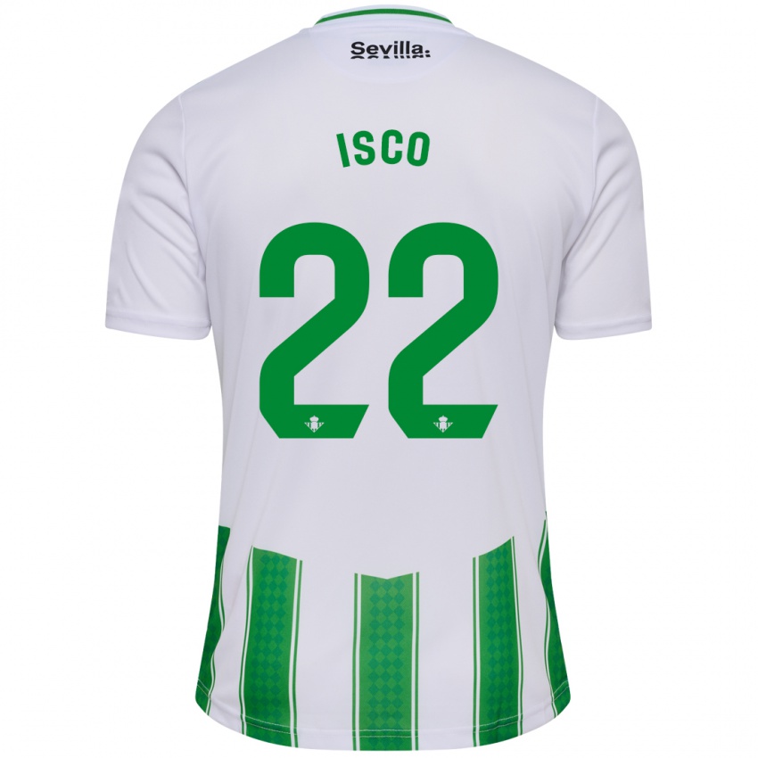 Mujer Camiseta Isco #22 Blanco 1ª Equipación 2023/24 La Camisa México